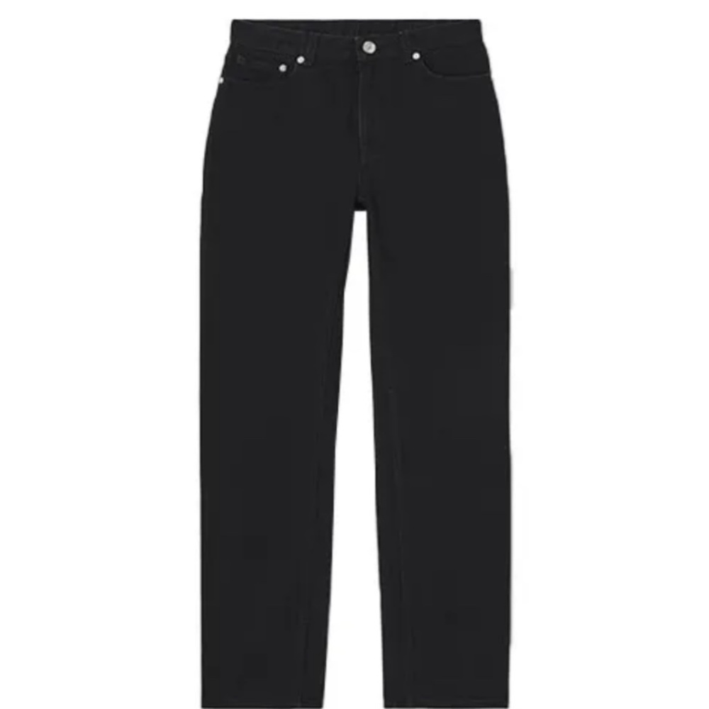 NWT Burberry Ladies Black Logo-print Straight-leg Jeans Size 26